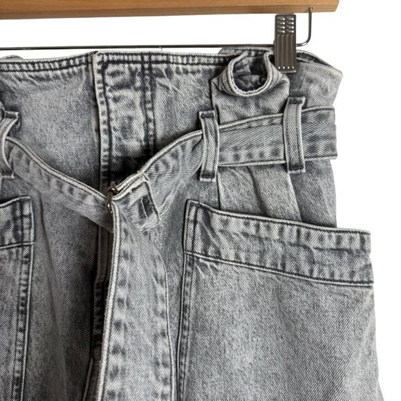 Agolde Aden Paperbag Belted Utility Wide Leg Jeans Rolling Thunder Gray Size 25 - Picture 7 of 13